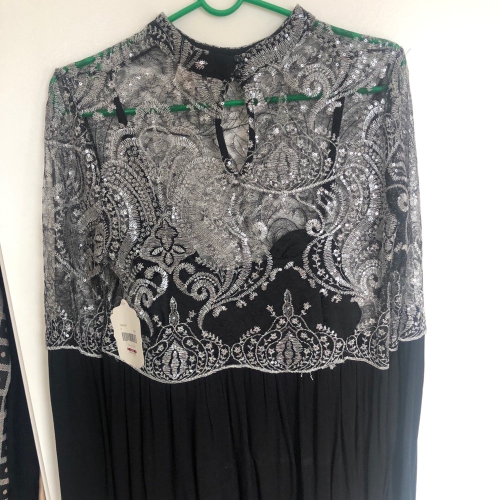 Silver Sequin Appliqué Mini Dress✨